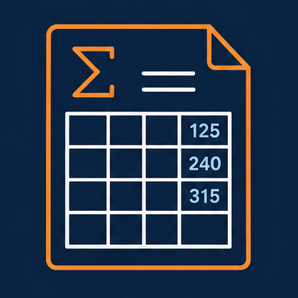 Spreadsheet totals icon