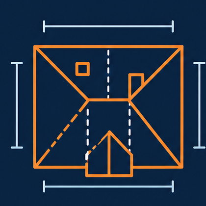 Measured roof plan icon