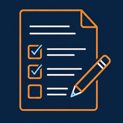 Written scope checklist icon